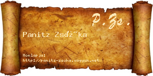 Panitz Zsóka névjegykártya